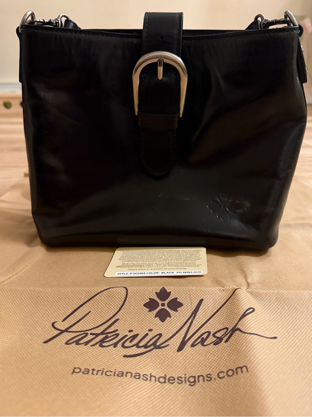 Patricia Nash Irving Bucket Crossbody Bag (Black)